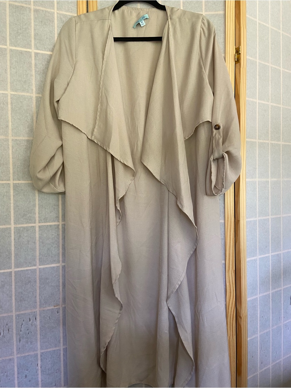 She And Sky Tan/Cream Draping Trench Coat (M)